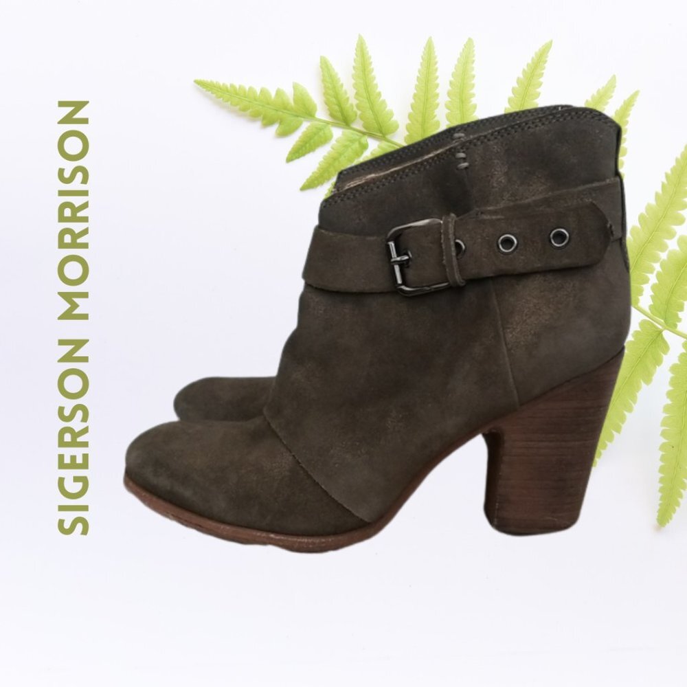 Belle Sigerson Morrison Ankle Boots Light brown Buckle Boho Size 9.5 - Picture 2 of 11